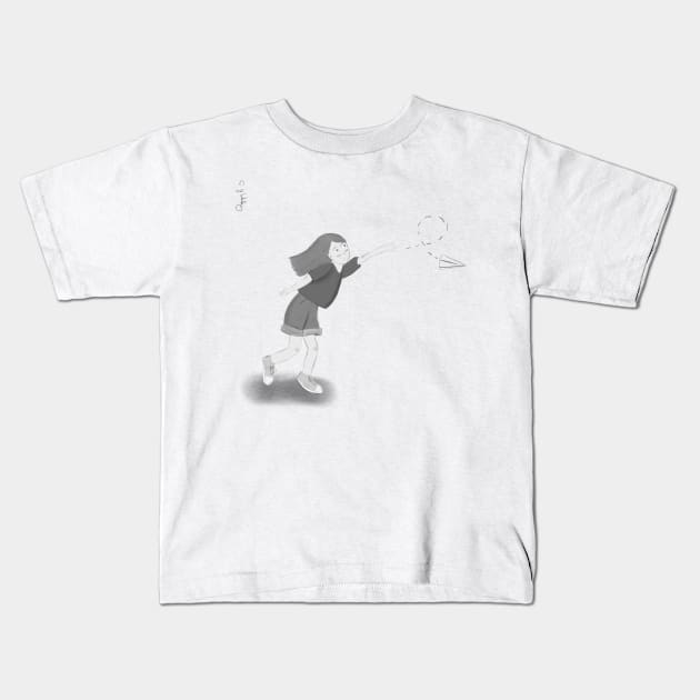 Paper airplane Kids T-Shirt by Charlotsart